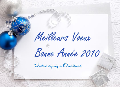 L'équipe One2Net vous souhaite une bonne année 2010