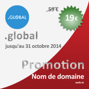 En octobre, offre spéciale sur l'extension de domaine .GLOBAL