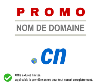 Promotion sur le nom de domaine Chinois .CN