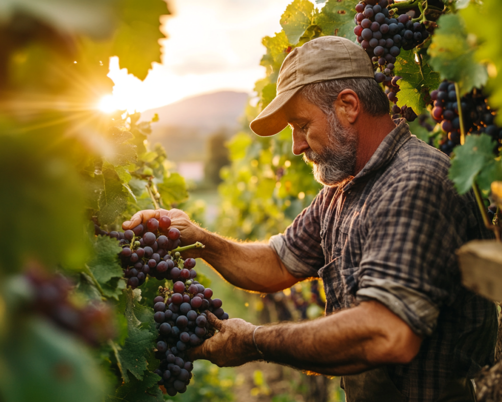 Vigneron dans sa vigne